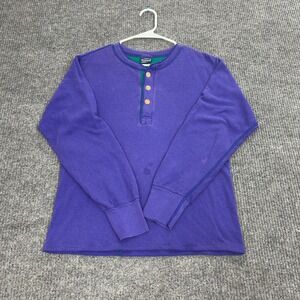 Vintage Duofold Henley Shirt Mens M Purple Cotton Blend Long Sleeve Thermal 90s